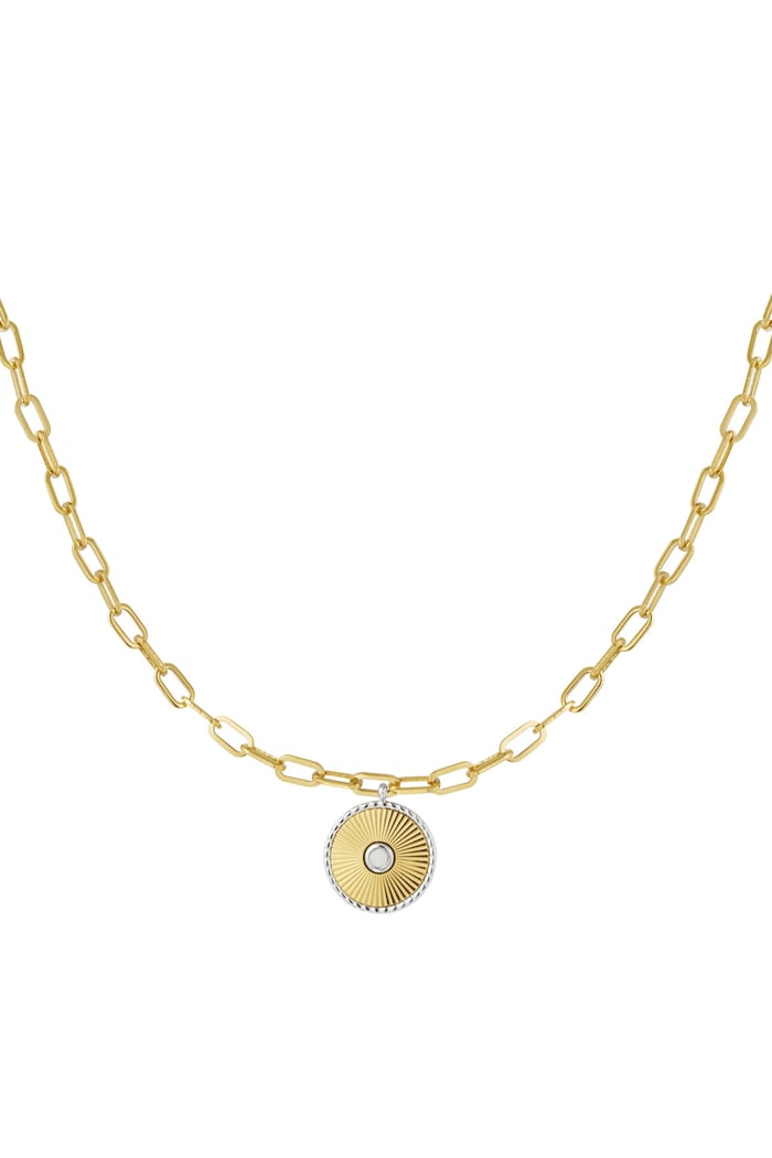 Link necklace with gold/silver detail - Gold color 