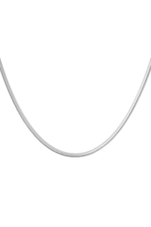 Necklace flat with print - Silver color-4.0MM h5 