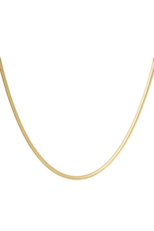 necklace flat with print long - Gold color-4.0mm h5 