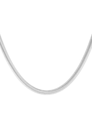 Necklace flat with print - Silver color-6.0MM h5 