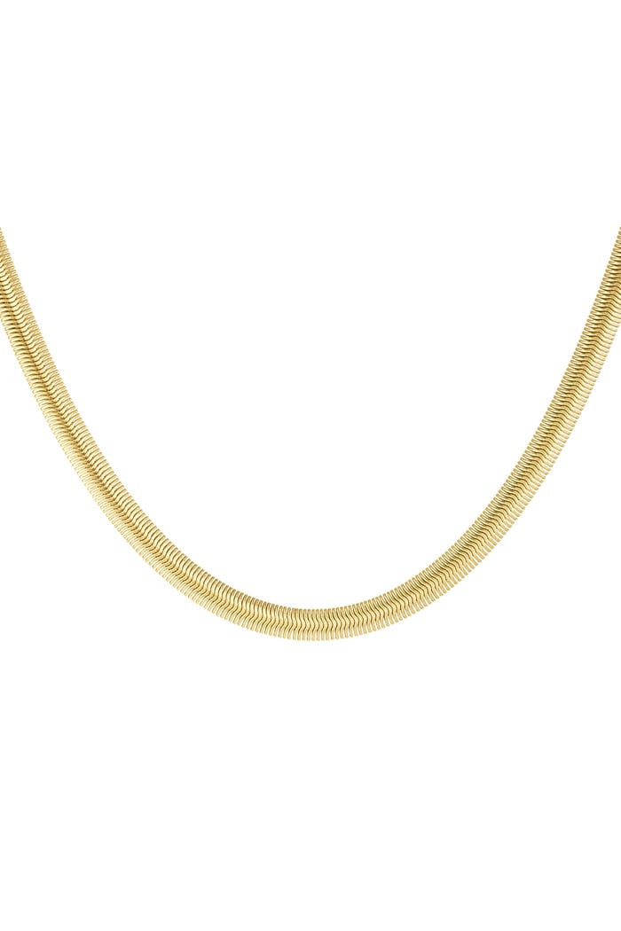 Necklace flat with print - gold-6.0MM 