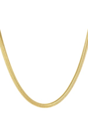 Unisex Kette flach mit Struktur - Goldfarbe-6.0MM h5 