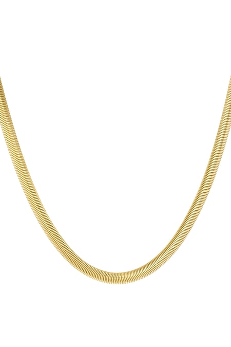 Unisex Kette flach mit Struktur - Goldfarbe-6.0MM