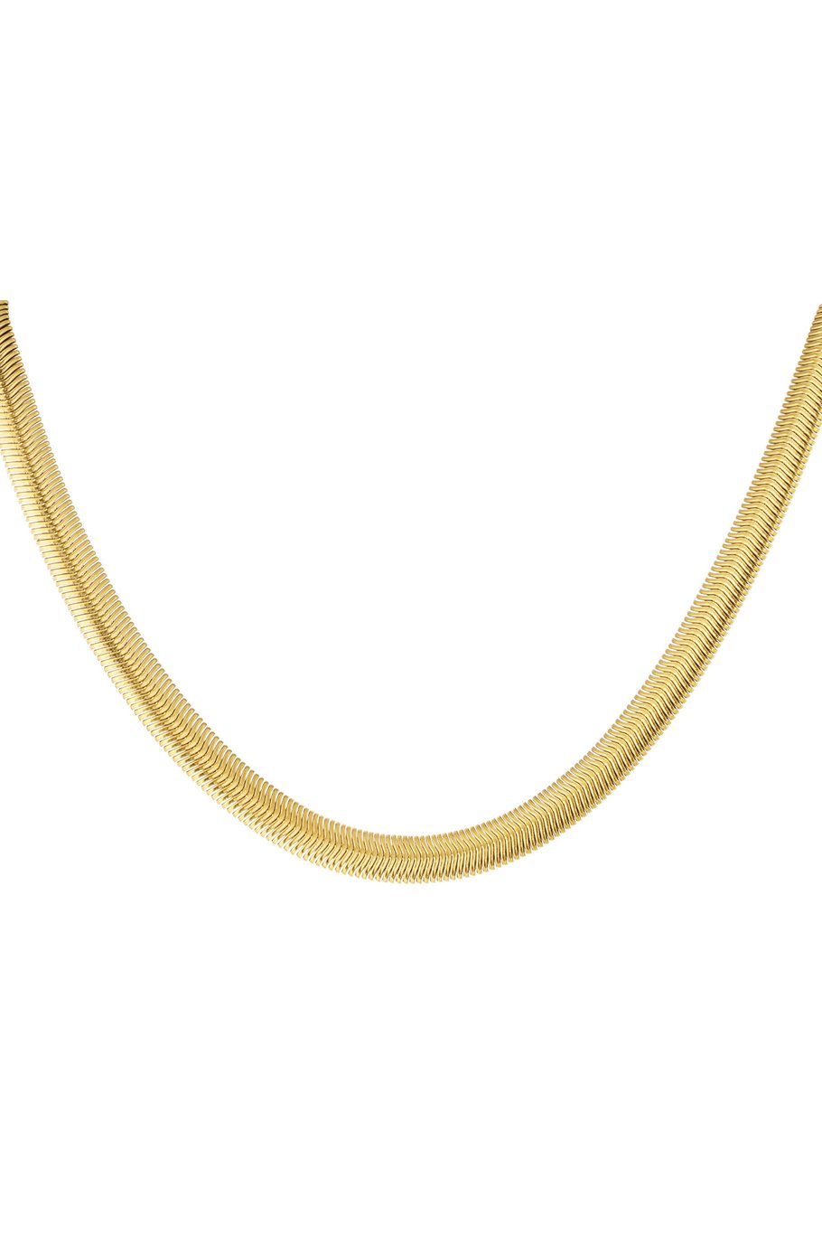 Unisex necklace flat braided - silver color - 8.0MM