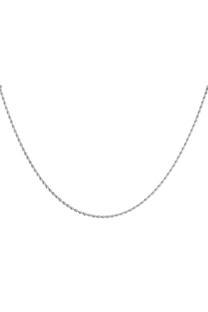 Necklace twisted short - Silver color-2.0MM h5 