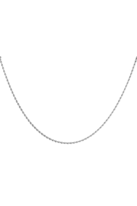 Necklace twisted short - Silver color-2.0MM 2