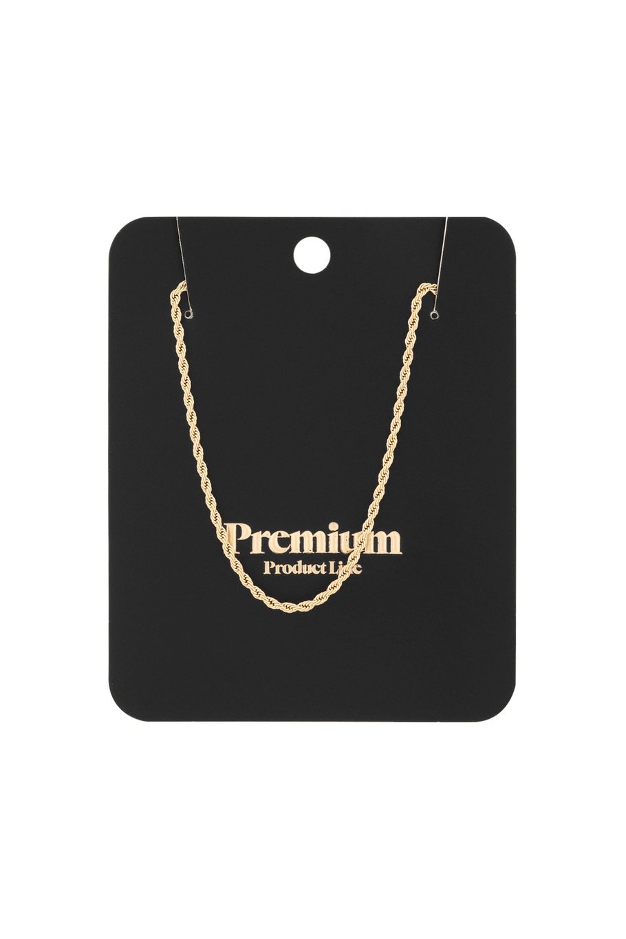 unisex necklace twisted short - Gold color-2.0mm Picture6