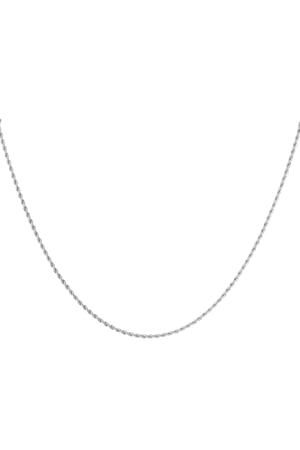 Necklace twisted thin - silver color - 2.0MM h5 