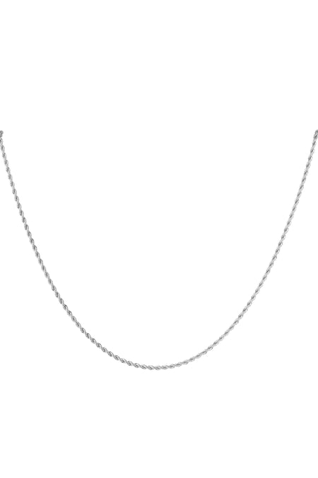 Necklace twisted long - silver color - 2.0MM 2