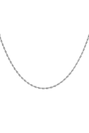 Necklace twisted short - Silver color-3.0MM h5 