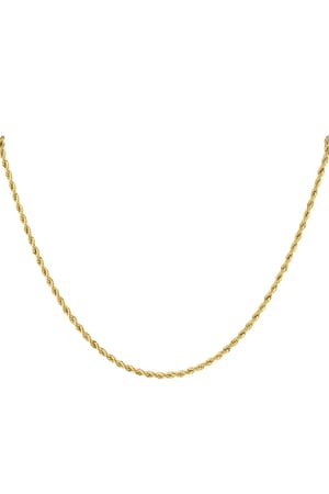 Unisex Stainless Steel Twisted Necklace 60CM - Gold-3.0MM h5 