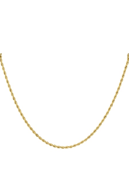 Unisex Stainless Steel Twisted Necklace 60CM - Gold-3.0MM