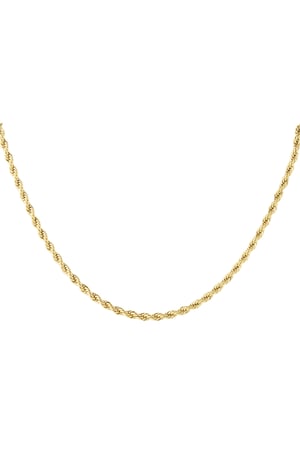 unisex necklace twisted 40cm - Gold color-4.0mm h5 