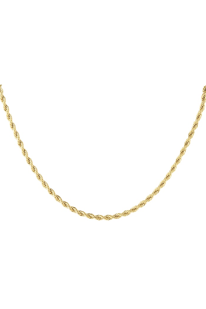 unisex necklace twisted 40cm - Gold color-4.0mm 