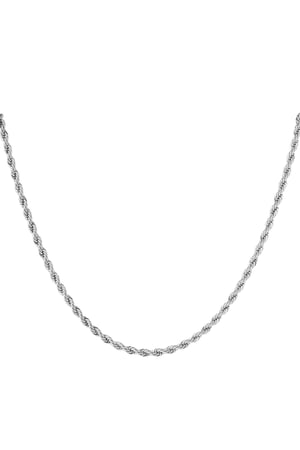 Gedrehte Unisex-Kette lang 60 cm – Silber – 4,0 mm h5 