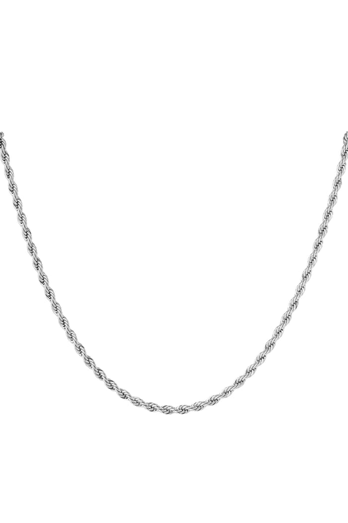 Gedrehte Unisex-Kette lang 60 cm – Silber – 4,0 mm 