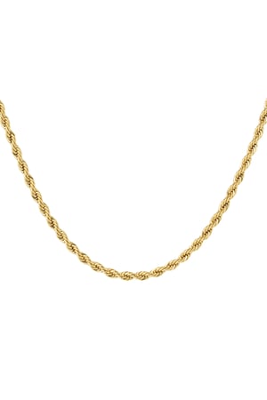 Unisex Halskette gedreht - Goldfarbe - 4,5MM h5 