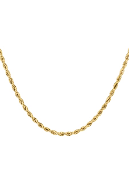 Unisex necklace twisted - Gold Color - 4.5MM 2