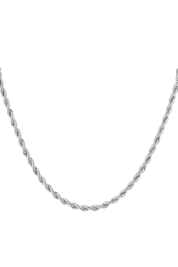 Unisex-Halskette dick gedreht 60cm - Silber - 4,5MM 