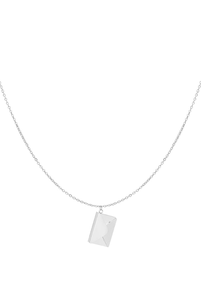 Envelope necklace with message - Silver Color color Picture6