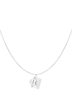 Envelope necklace with message - Silver Color color h5 