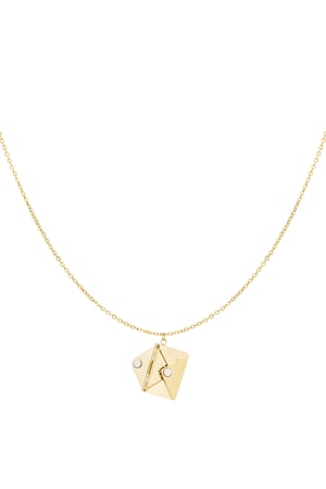 Envelope necklace with message - Gold color h5 