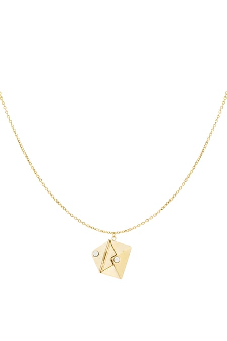 Envelope necklace with message - Gold color