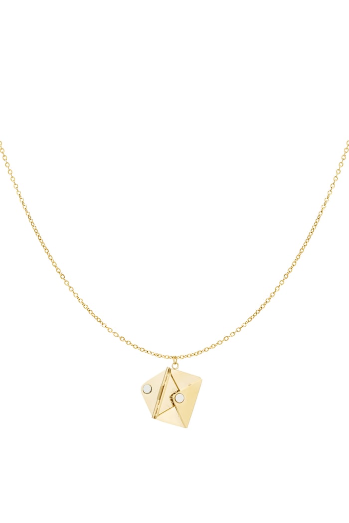 Envelope necklace with message - Gold color 