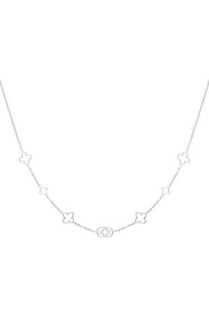 Classic necklace with clover charms - Silver Color color h5 