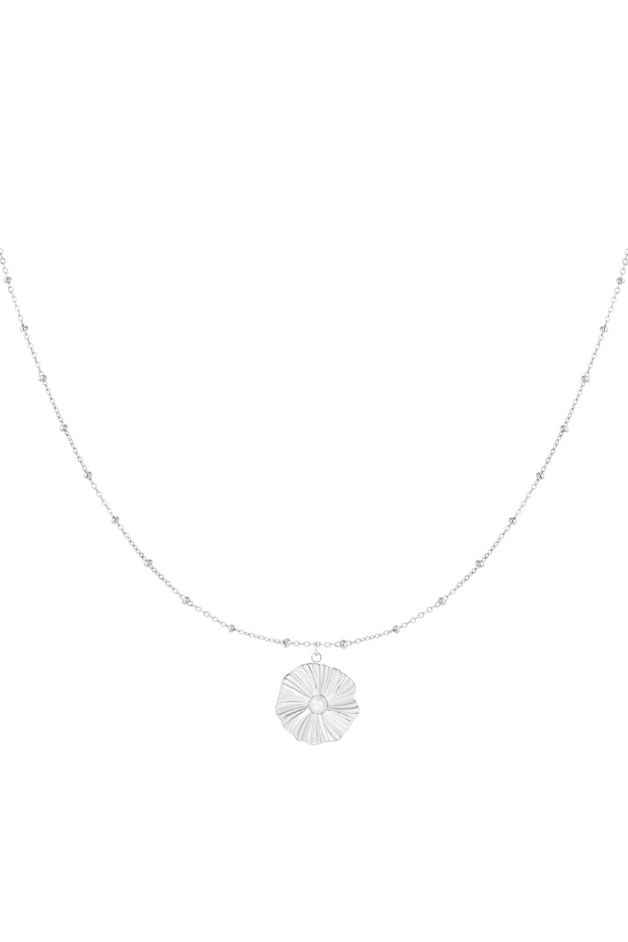 ball necklace with simple flower
