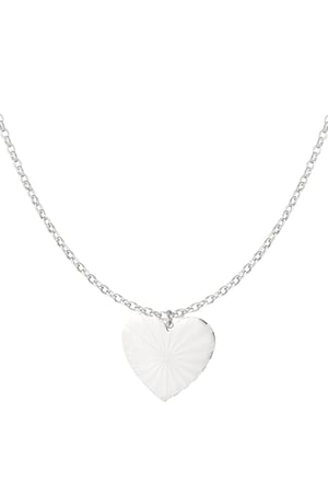 Long necklace big heart - Silver Color color h5 