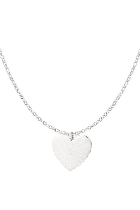 Long necklace big heart - Silver Color color