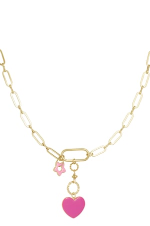 Necklace flower to heart - rose Gold color h5 