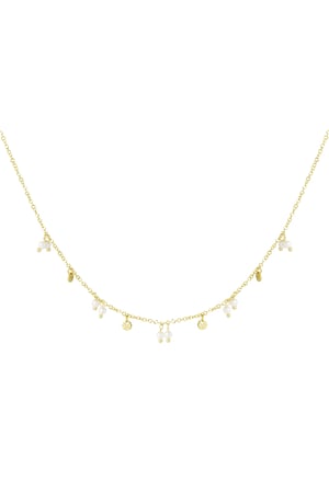 Necklace pearls and charms - Gold color h5 