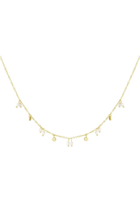 Necklace pearls and charms - Gold color 2