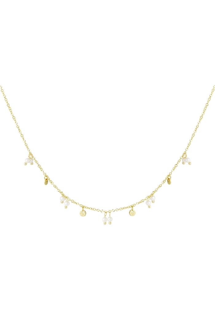 Necklace pearls and charms - Gold color 