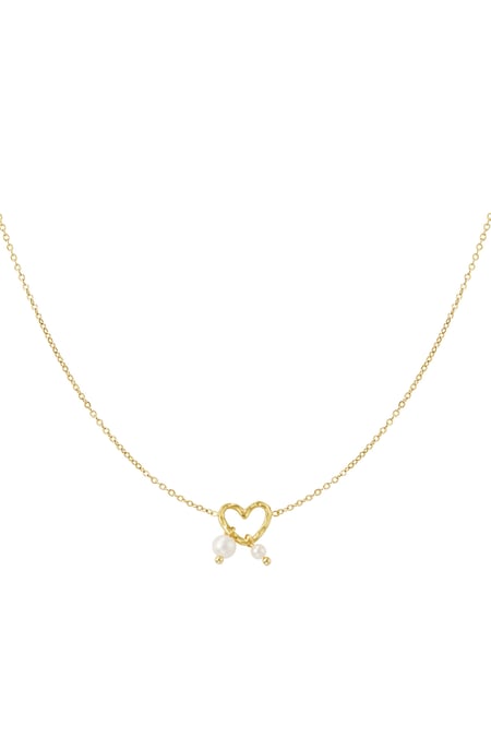 Necklace pearl love - Gold color 2