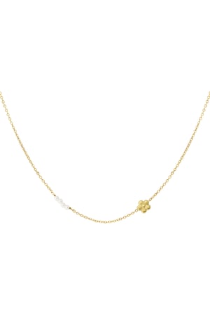 Flower pearl necklace - Gold color h5 