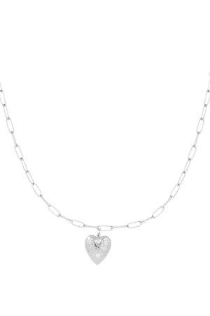 Necklace heart of silver - Silver Color color h5 