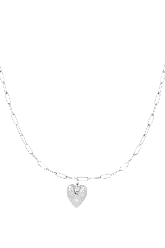 Necklace heart of silver - Silver Color color 