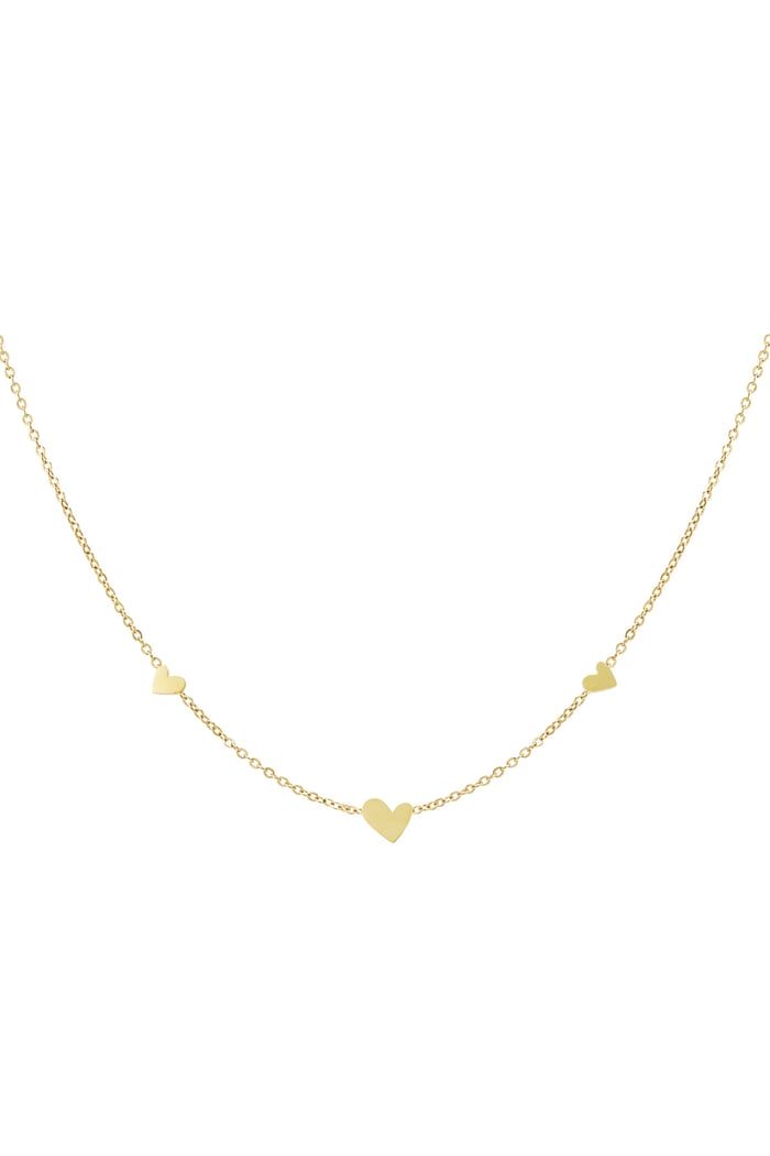 Classic necklace with hearts - Gold color 