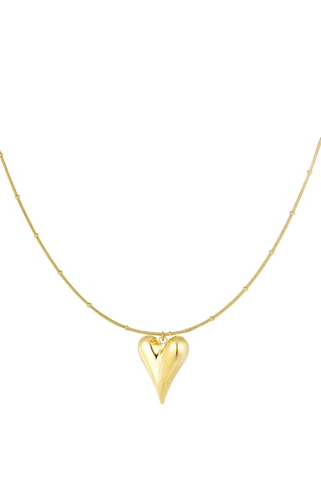 Ball chain with iconic heart large - Gold color