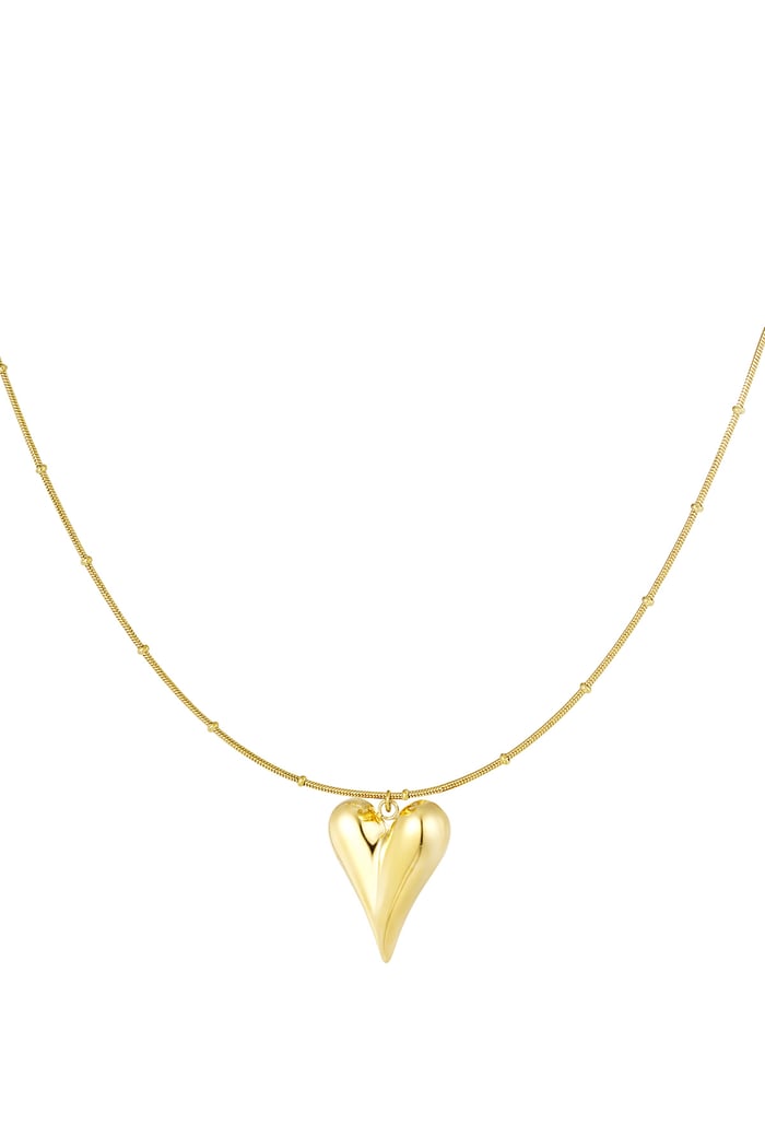 Ball chain with iconic heart large - Gold color 