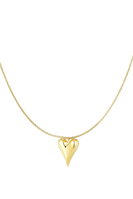 Simple necklace with iconic heart medium - Gold color 2