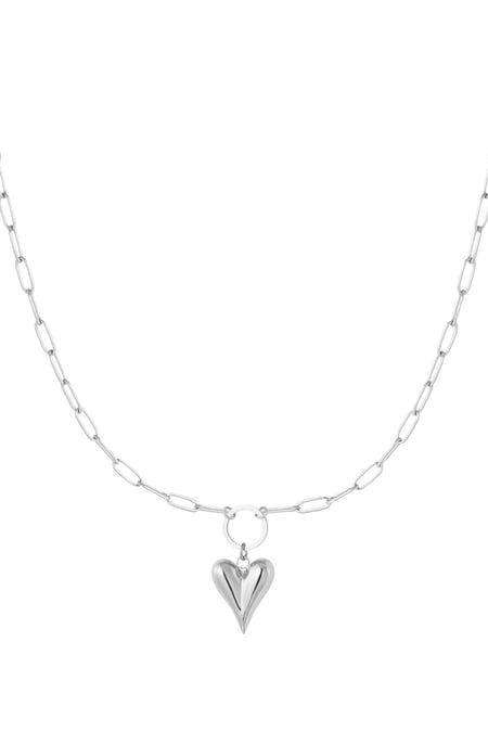 Collana collegata con cuore - Colore argento 2