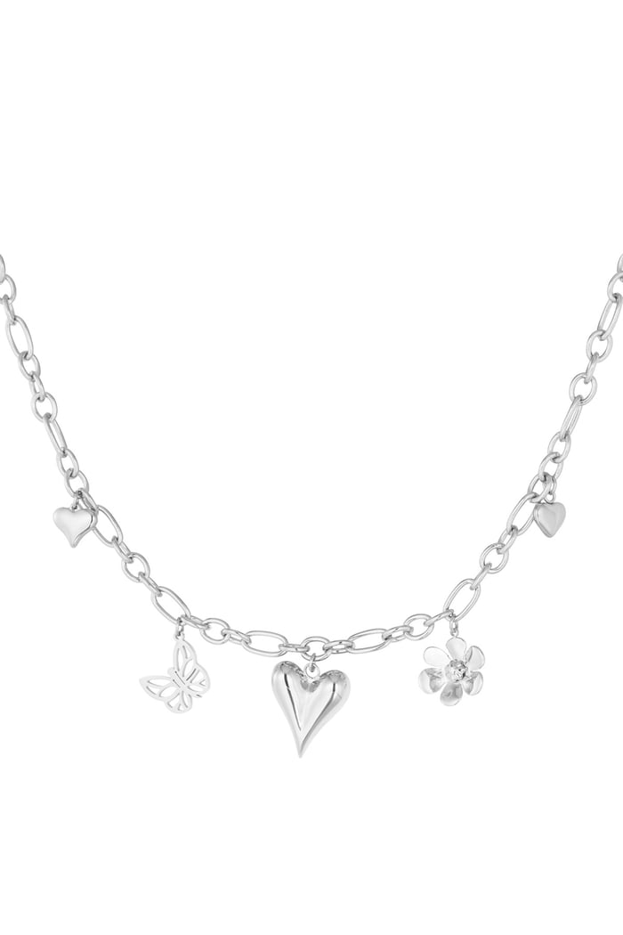 Natural love charm necklace - Silver Color color 