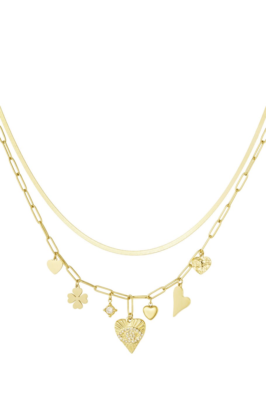Charm-Halskette Glückszahl 7 – Goldfarbe - Goldfarbefarbe