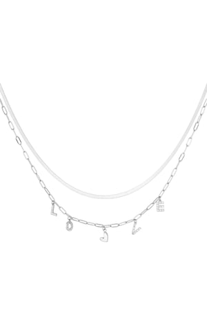 Charm necklace love letter - Silver Color color h5 