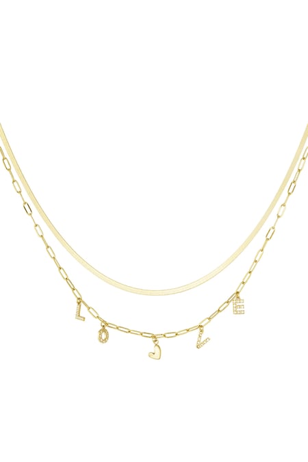 Charm necklace love letter - Gold color 2