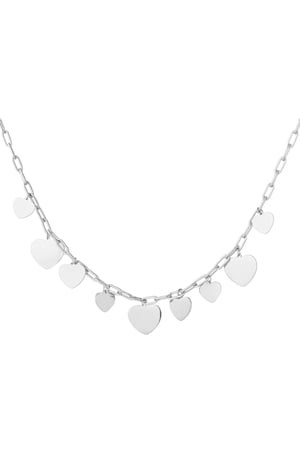 Chunky heart party necklace - Silver Color color h5 